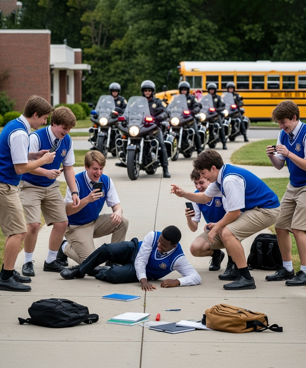 A Group of Students Bullied a — Until Ten Bikers Pulled Up and(00)